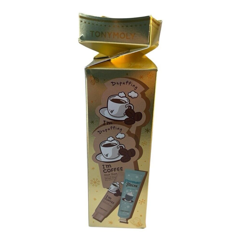 TONY MOLY Deja Brew I'm Coffee Mask & Hand Creams -4 Piece Set - Sealed Box